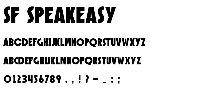 SF Speakeasy font